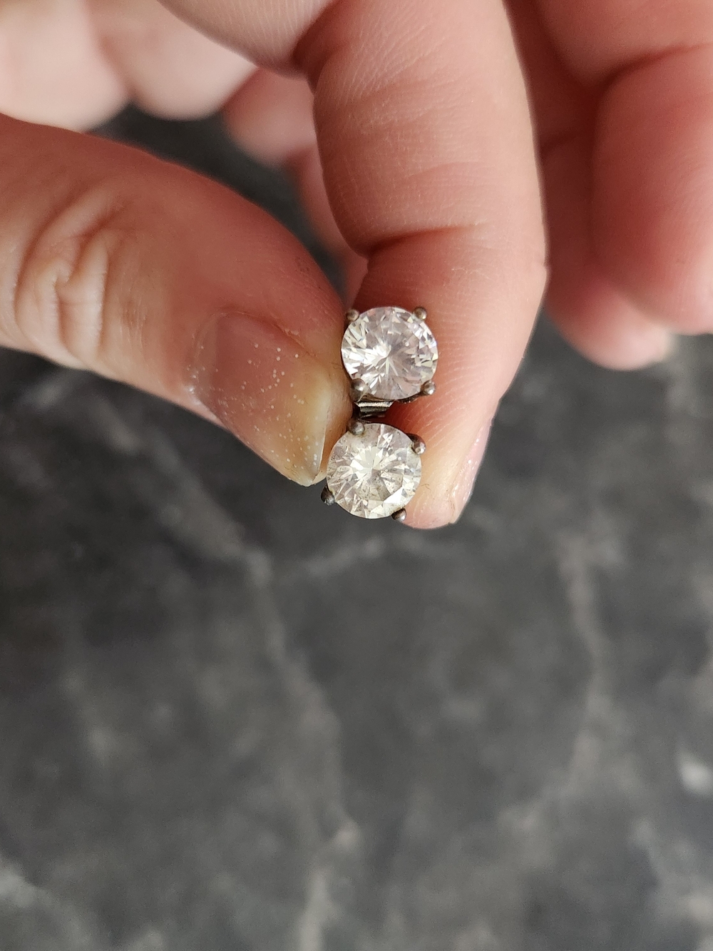 Classic Clear Crystal Stud Earrings - Silver Tone